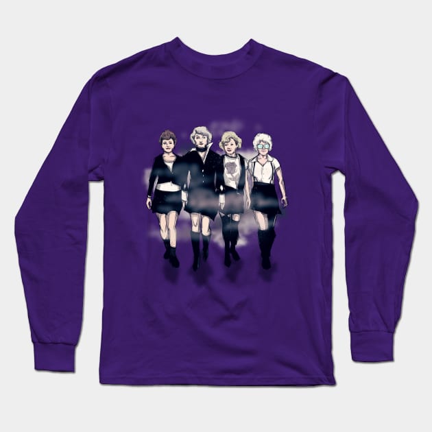 Golden Witch Girls Long Sleeve T-Shirt by LVBart